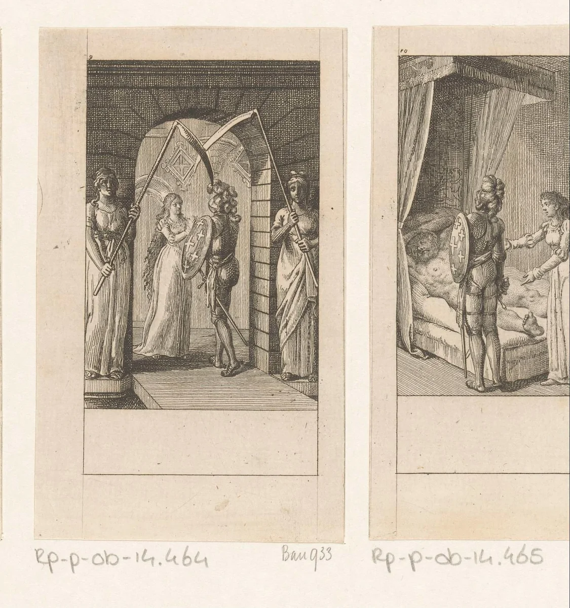 Ontmoeting tussen Huon de Bordeaux en Sybille by Daniel Nikolaus Chodowiecki, print, 1782