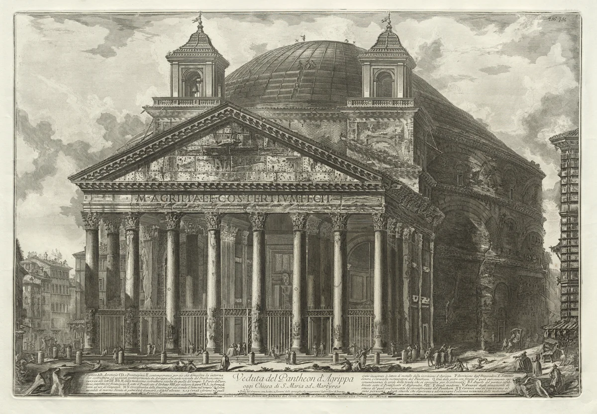 Views of Rome: The Pantheon by Giovanni Battista Piranesi, print, 1761