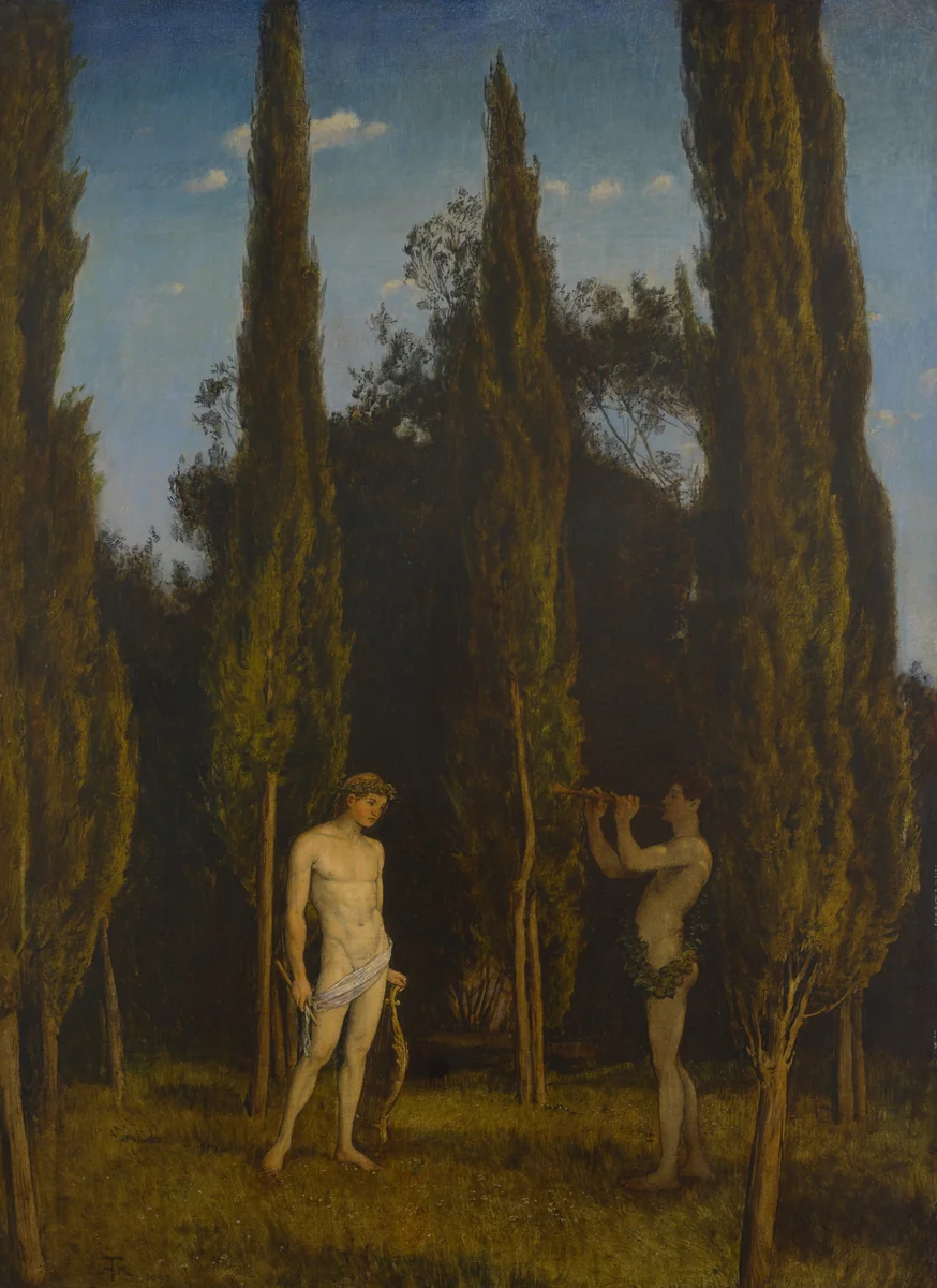 Apollo and Marsyas by Hans Thoma, painting, 1888