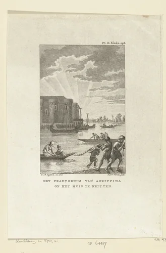 Huis te Britten, in de Romeinse tijd by Reinier Vinkeles, print, 1797-1799