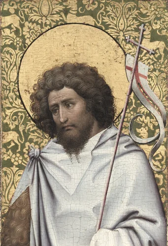 John the Baptist by Robert Campin, painting, 1410-1415