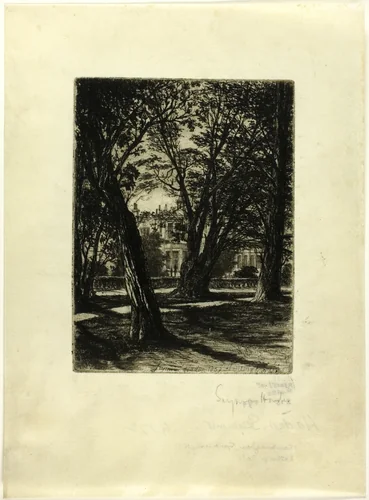 Kensington Gardens, No. I (small plate) by Francis Seymour-Haden, print, 1859