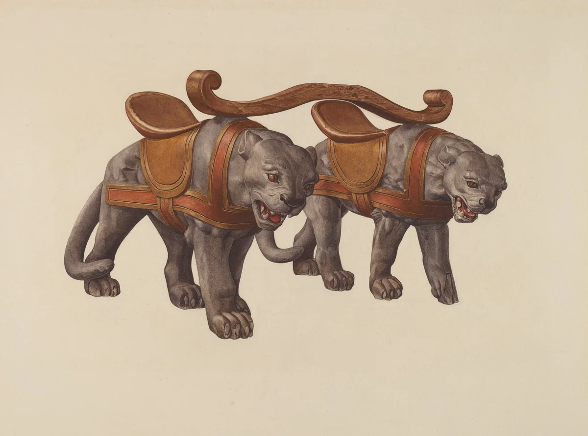 Carousel Panthers by Dorothy Handy, index of american design, 1938