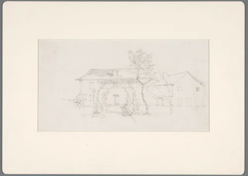 Landhuis met een berceau over het tuinpad by David de Sandoz-Rollin, drawing, 1750-1809