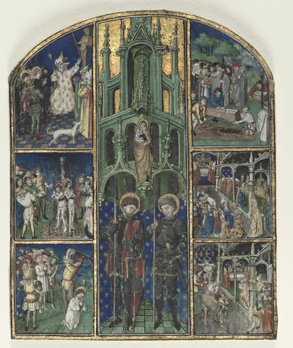 Leaf from the Hours of Duke Louis of Savoy: Saints Nereus and Achilleus by Unknown, manuscript, 1430-1470