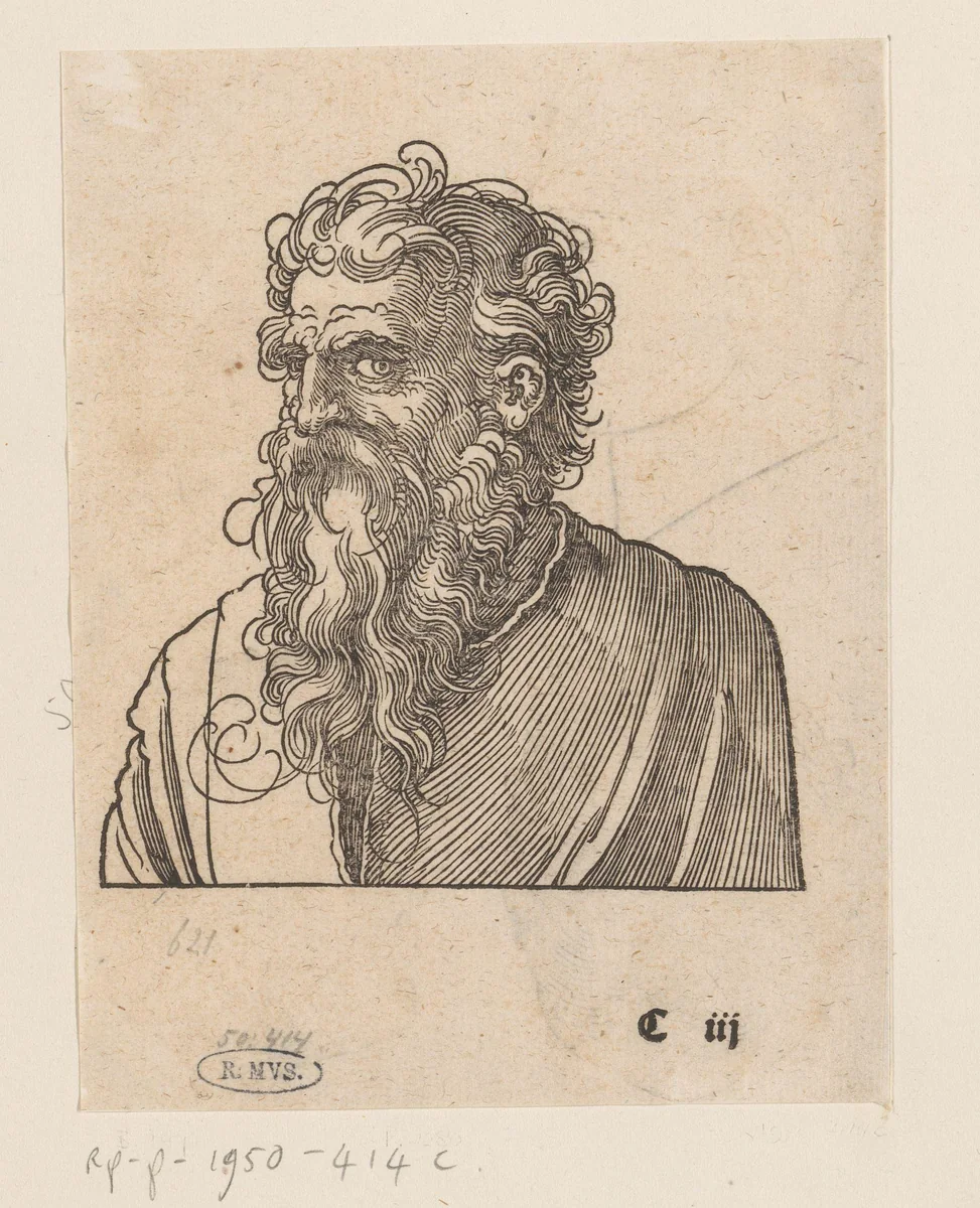 Model voor een man met baard by anonymous, print, 1546