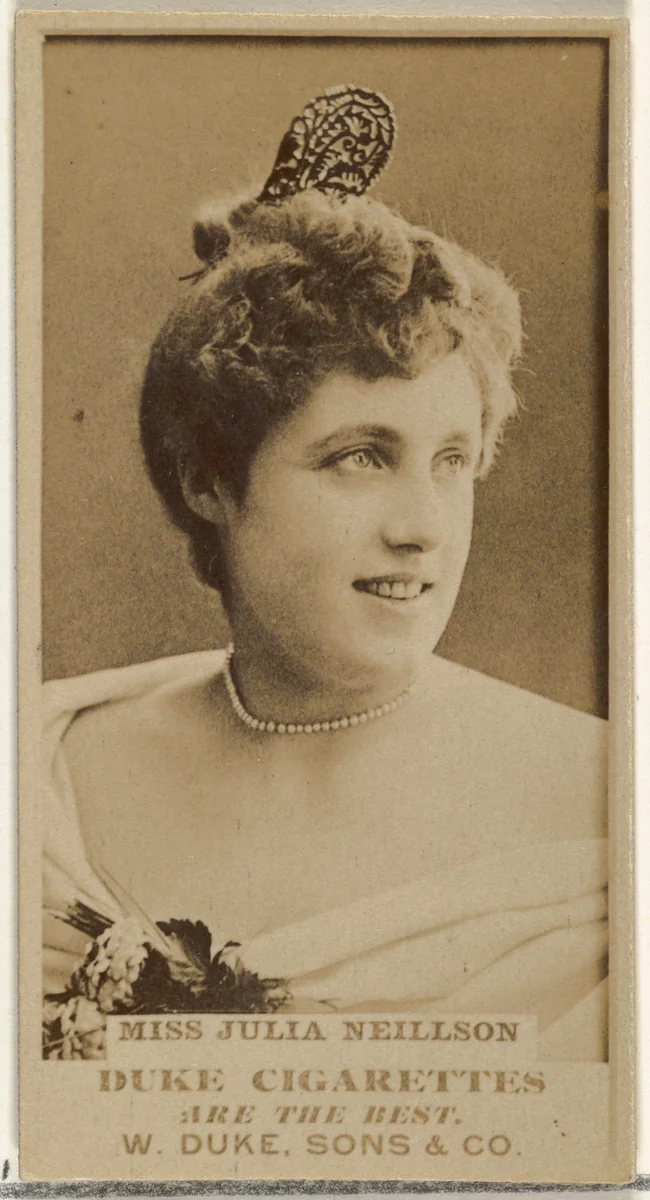 Miss Julia Neillson, from the Actors and Actresses series (N145-7) issued by Duke Sons & Co. to promote Duke Cigarettes by W. Duke, Sons & Co., photograph, 1880-1889