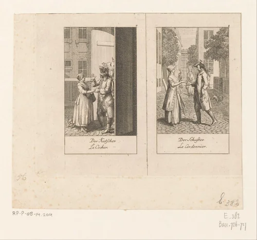 Twee huwelijksaanzoeken by Daniel Nikolaus Chodowiecki, print, 1781