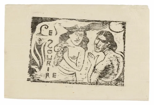 Two Women Chattering, headpiece for Le Sourire by Paul Gauguin, print, 1900