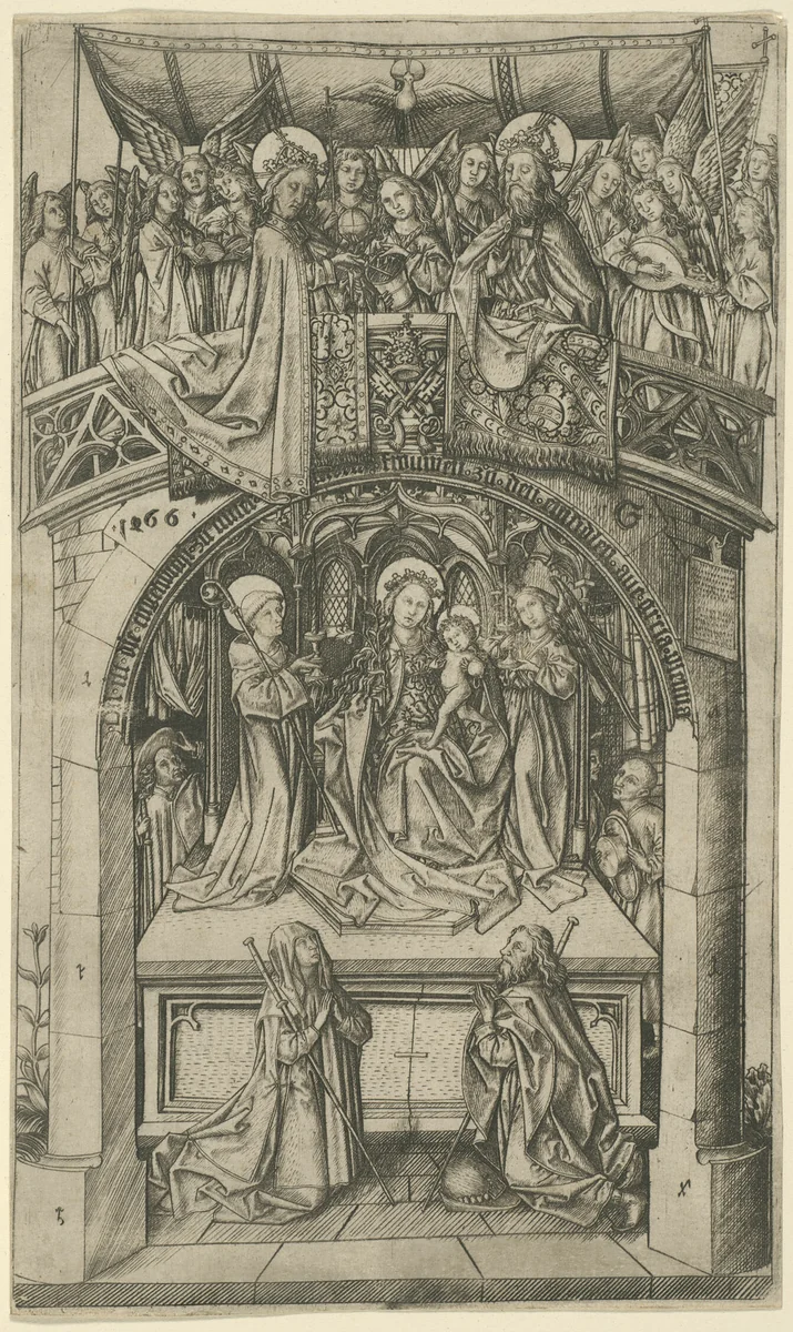 The Large Einsiedeln Madonna by Master E. S., print, 1466