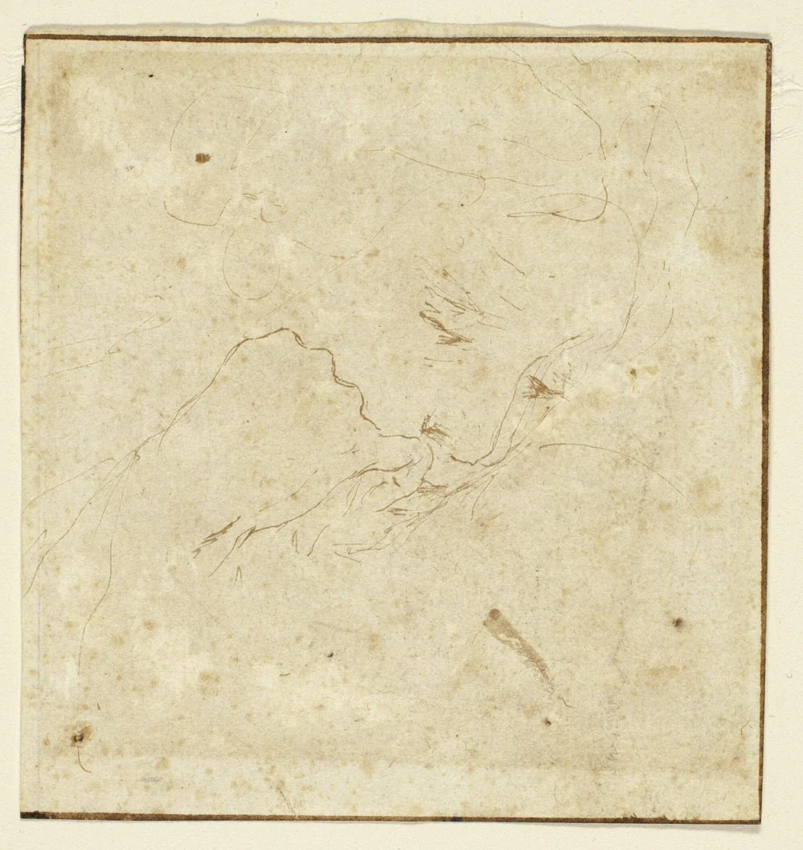 Woman's Head by Stefano della Bella, drawing, 1630-1664