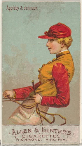 Appleby & Johnson, from the Racing Colors of the World series (N22b) for Allen & Ginter Cigarettes by Allen & Ginter, print, 1888