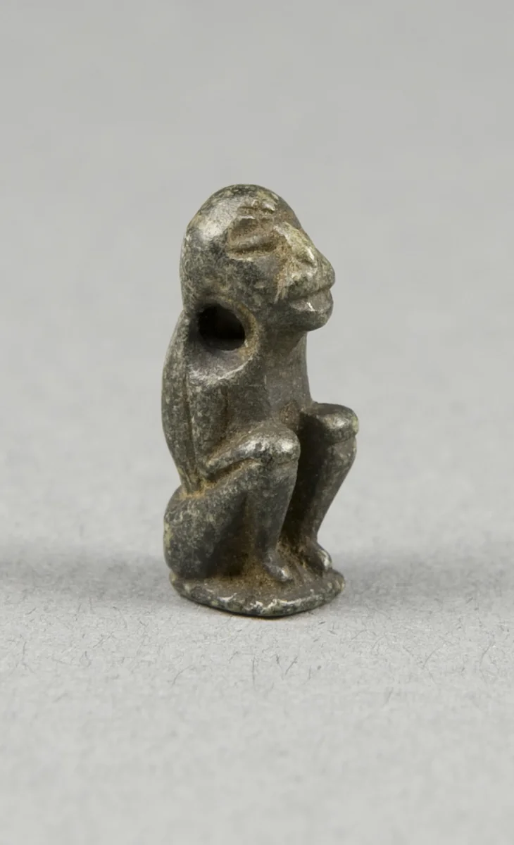 Amulet of a Seated Ape by Egyptian, metalwork, -1700