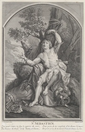 St. Sebastian by Edmé Jeaurat, print, 1688-1738