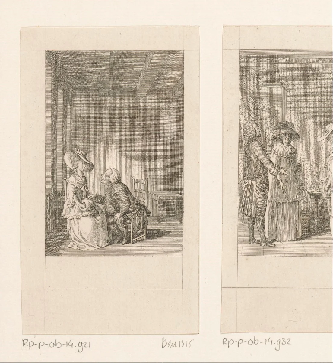 Cecilia wordt naar haar liefdesleven gevraagd door Mr. Briggs by Daniel Nikolaus Chodowiecki, print, 1787