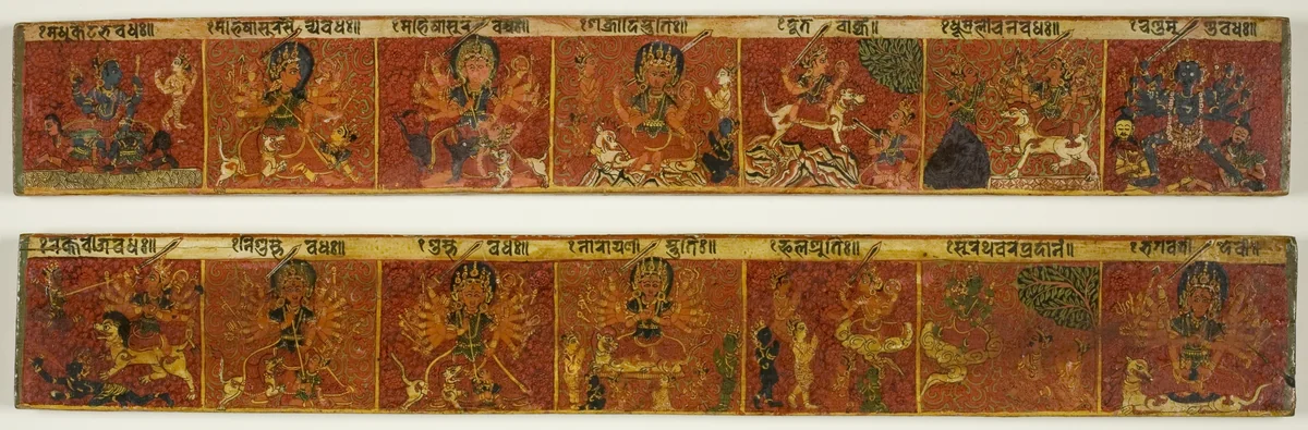 One of a Pair of Manuscript Covers from the Glorification of the Great Goddess (Devimahatmya) by Nepal, other, 1675-1700