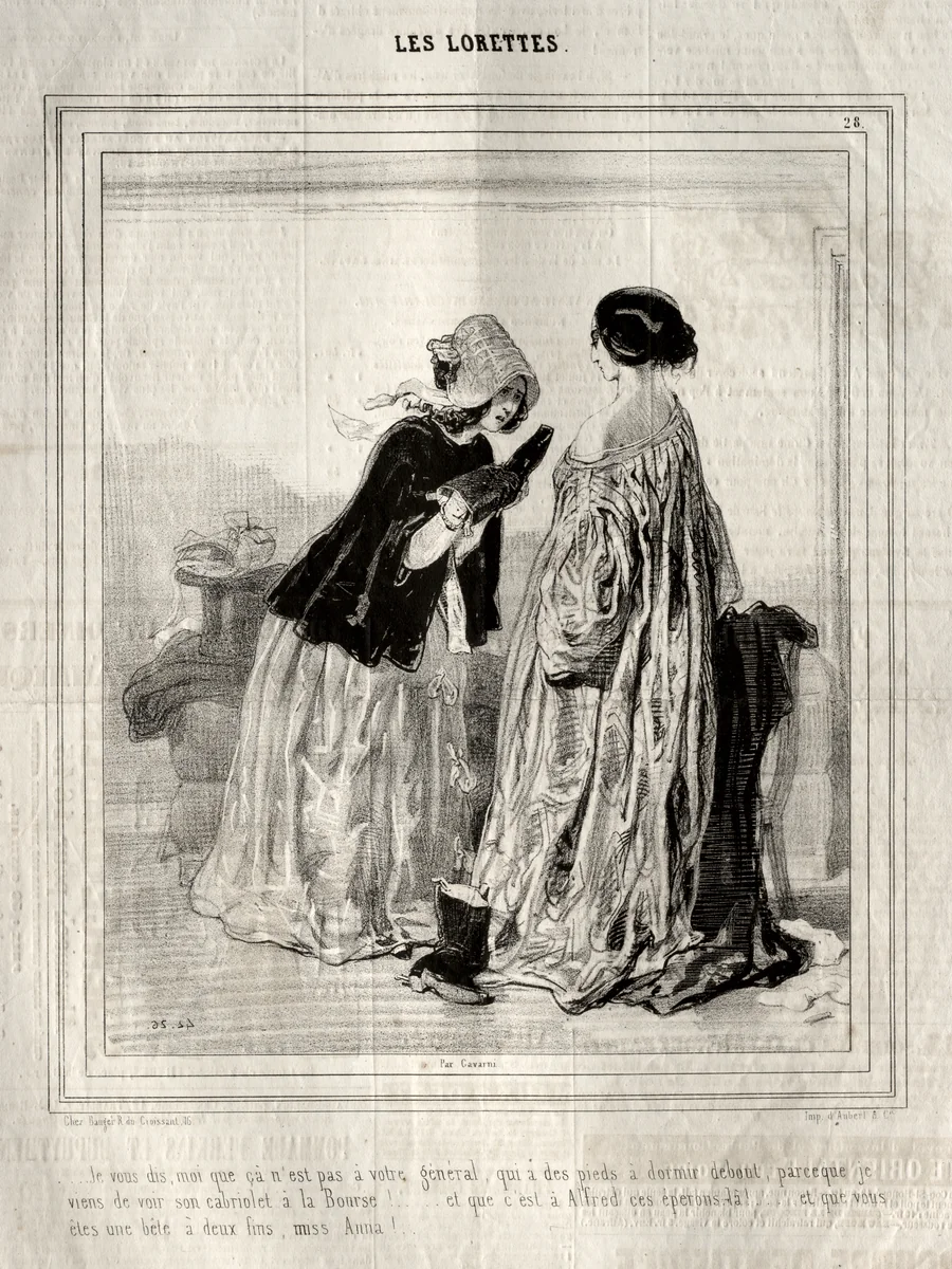 Les Lorettes by Paul Gavarni, print, 1842
