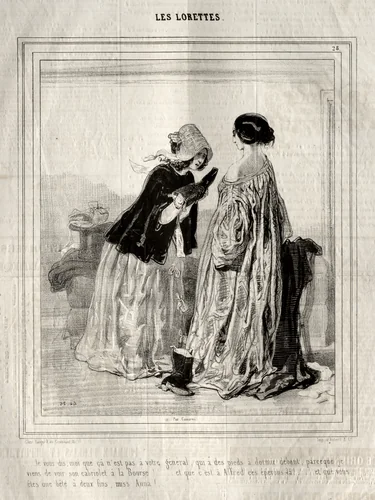 Les Lorettes by Paul Gavarni, print, 1842