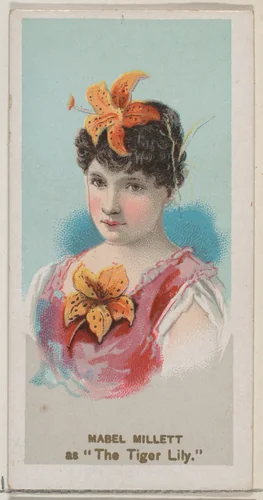 Mabel Millett as "The Tiger Lily," from the series Fancy Dress Ball Costumes (N73) for Duke brand cigarettes by W. Duke, Sons & Co., print, 1889