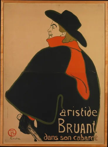 Aristide Bruant, at His Cabaret by Henri de Toulouse-Lautrec, print, 1893