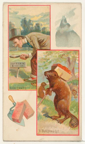 High Lands / A Building Lot, from the Jokes series (N118) issued by Duke Sons & Co. to promote Honest Long Cut Tobacco by W. Duke, Sons & Co., print, 1890-1893
