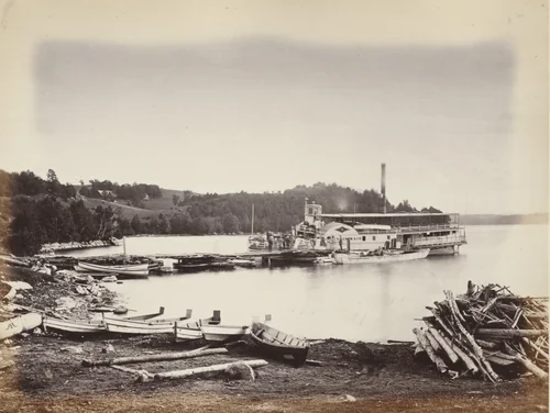 Steamboat, Lake Magog by Alexander Henderson, photograph, 1865