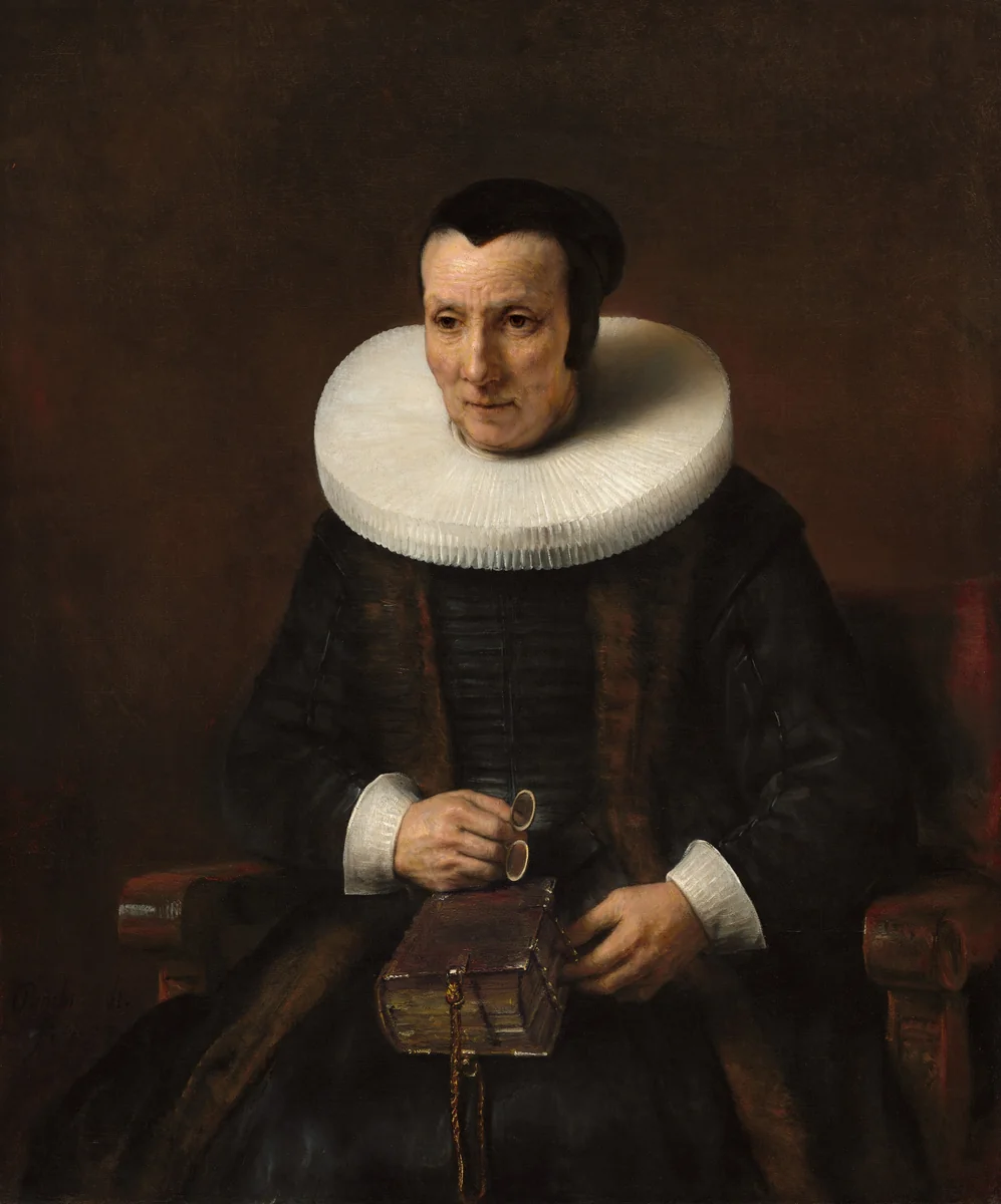 An Old Lady with a Book by Rembrandt van Rijn, painting, 1637