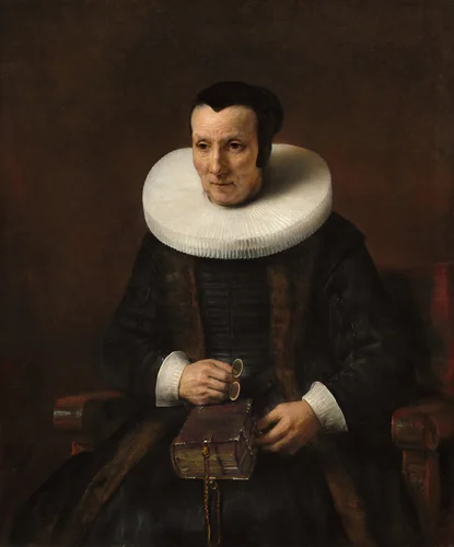 An Old Lady with a Book by Rembrandt van Rijn, painting, 1637