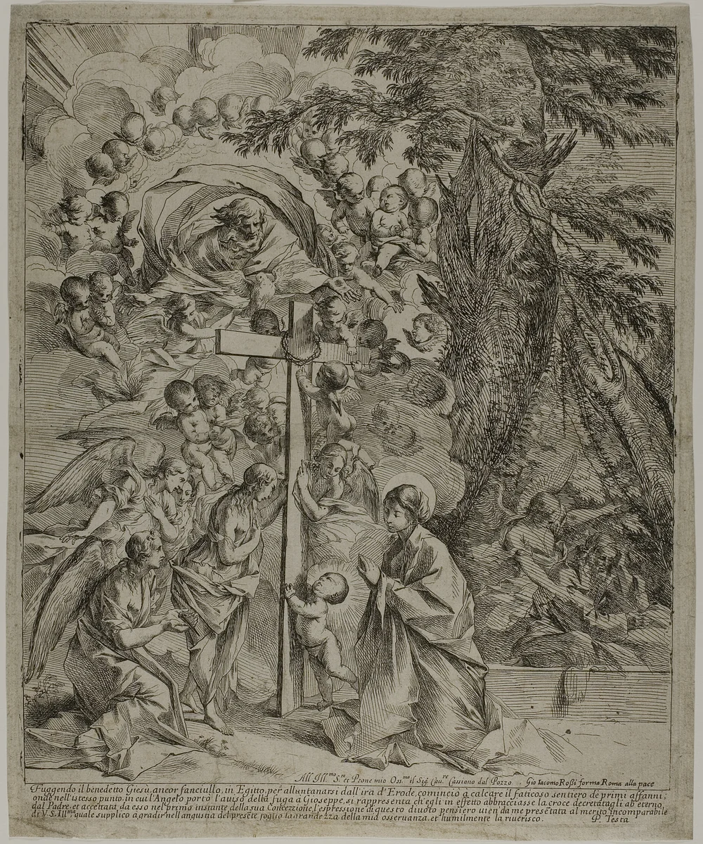 The Dream of Saint Joseph by Pietro Testa, print, 1635-1637