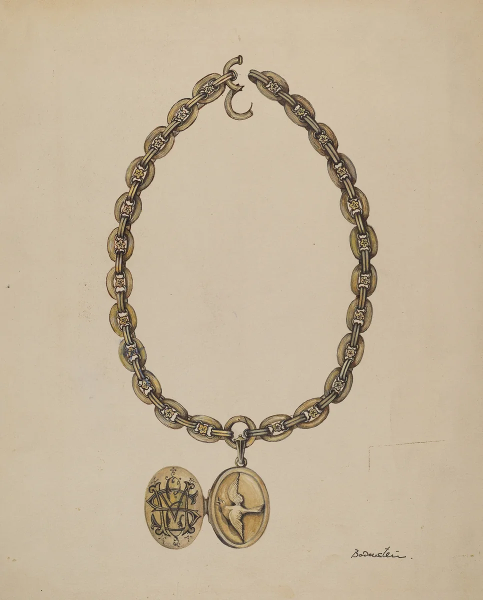 Necklace and Locket by Molly H. Bodenstein, index of american design, 1937