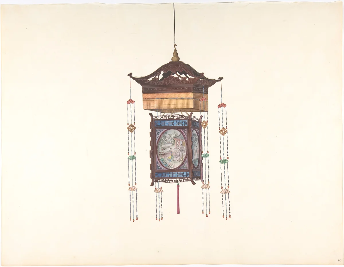 Hanging Lantern by anonymous, drawing, 1800-1900