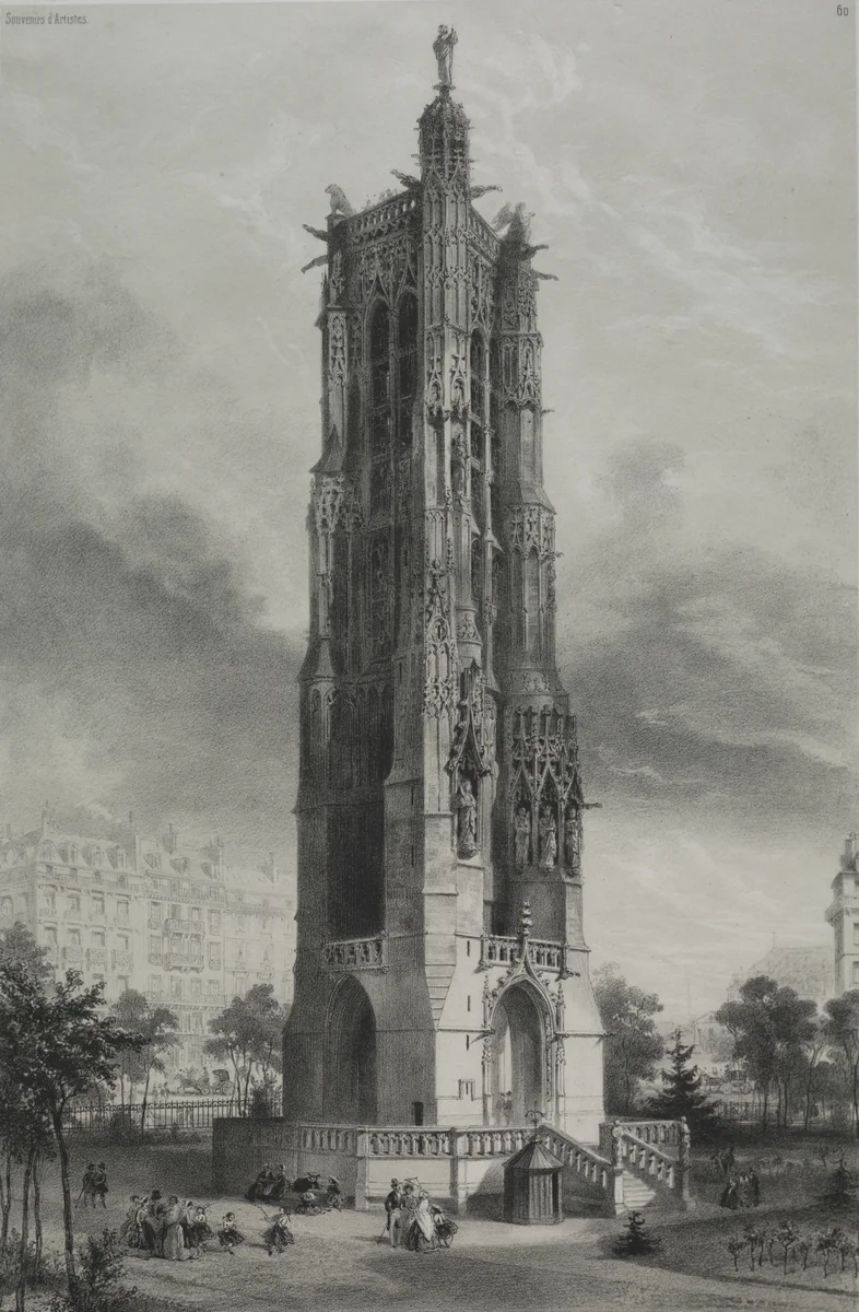 La Tour St. Jacques by Victor Coindre, print, 1838-1882