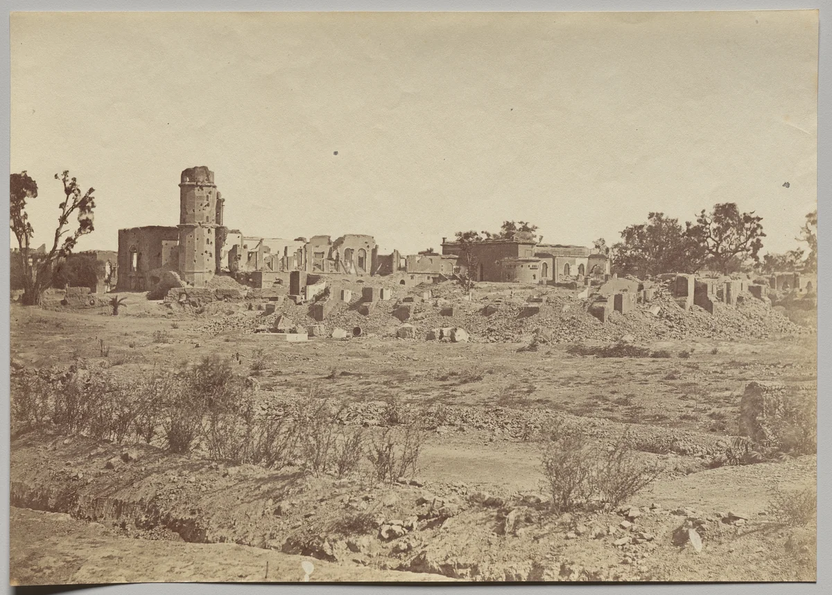 The Churchyard and Residency in the Distance by Felice A. Beato, photograph, 1858