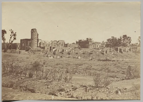 The Churchyard and Residency in the Distance by Felice A. Beato, photograph, 1858