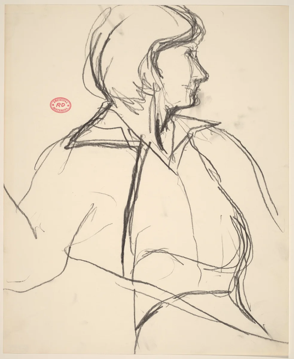 Untitled [woman with face in profile] by Richard Diebenkorn, drawing, 1955-1967