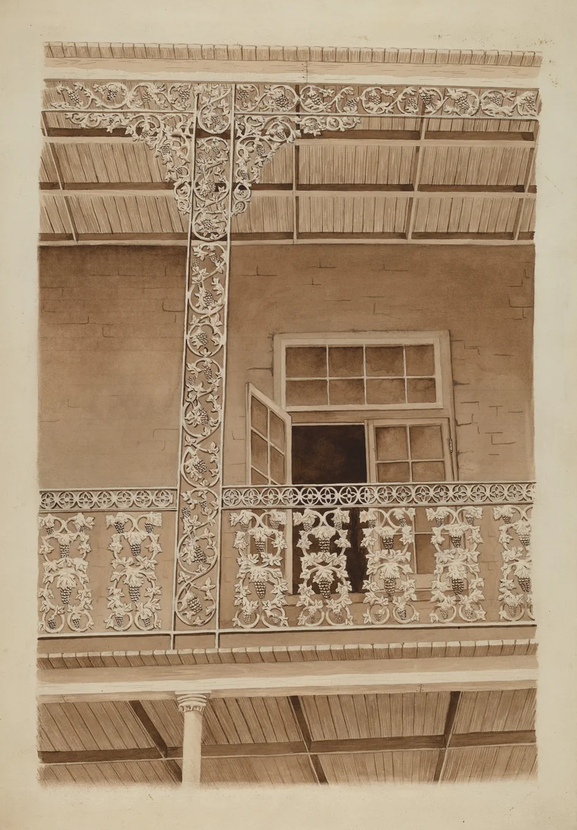 Cast Iron Balcony Rail by Ray Price, index of american design, 1936