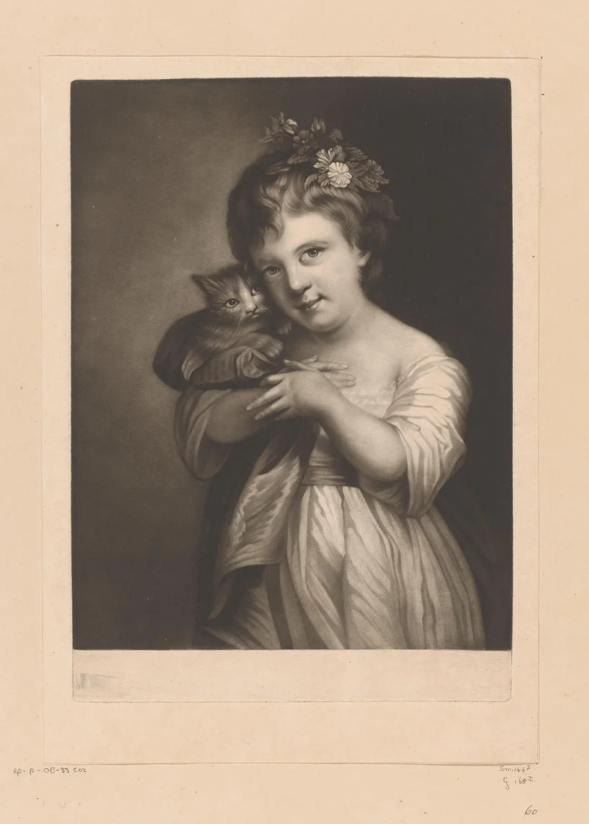 Portret van een vrouw, mogelijk Charlotte Trimmer by James Watson, print, 1745-1770