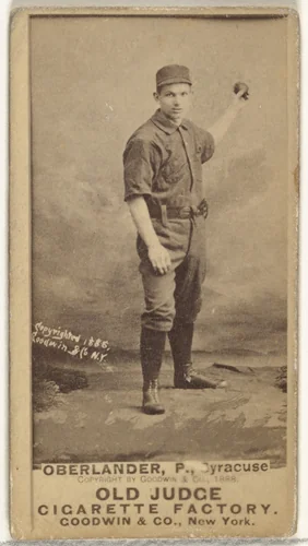 Hartman Louis "Doc" Oberlander, Pitcher, Syracuse, from the Old Judge series (N172) for Old Judge Cigarettes by Goodwin & Company, photograph, 1888