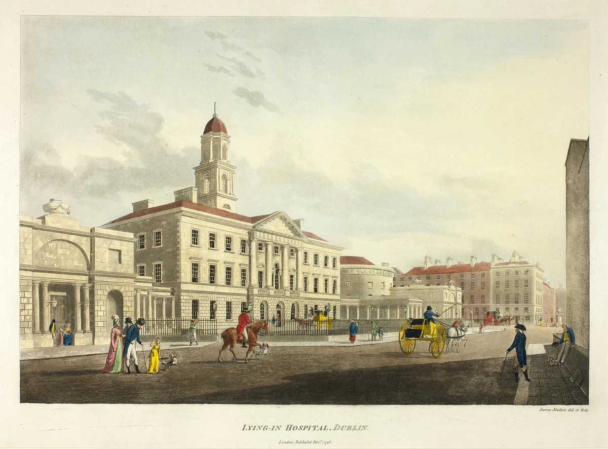 Lying-In Hospital - Dublin by James Malton, print, 1795