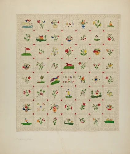 Bedspread by Catherine Fowler, index of american design, 1940