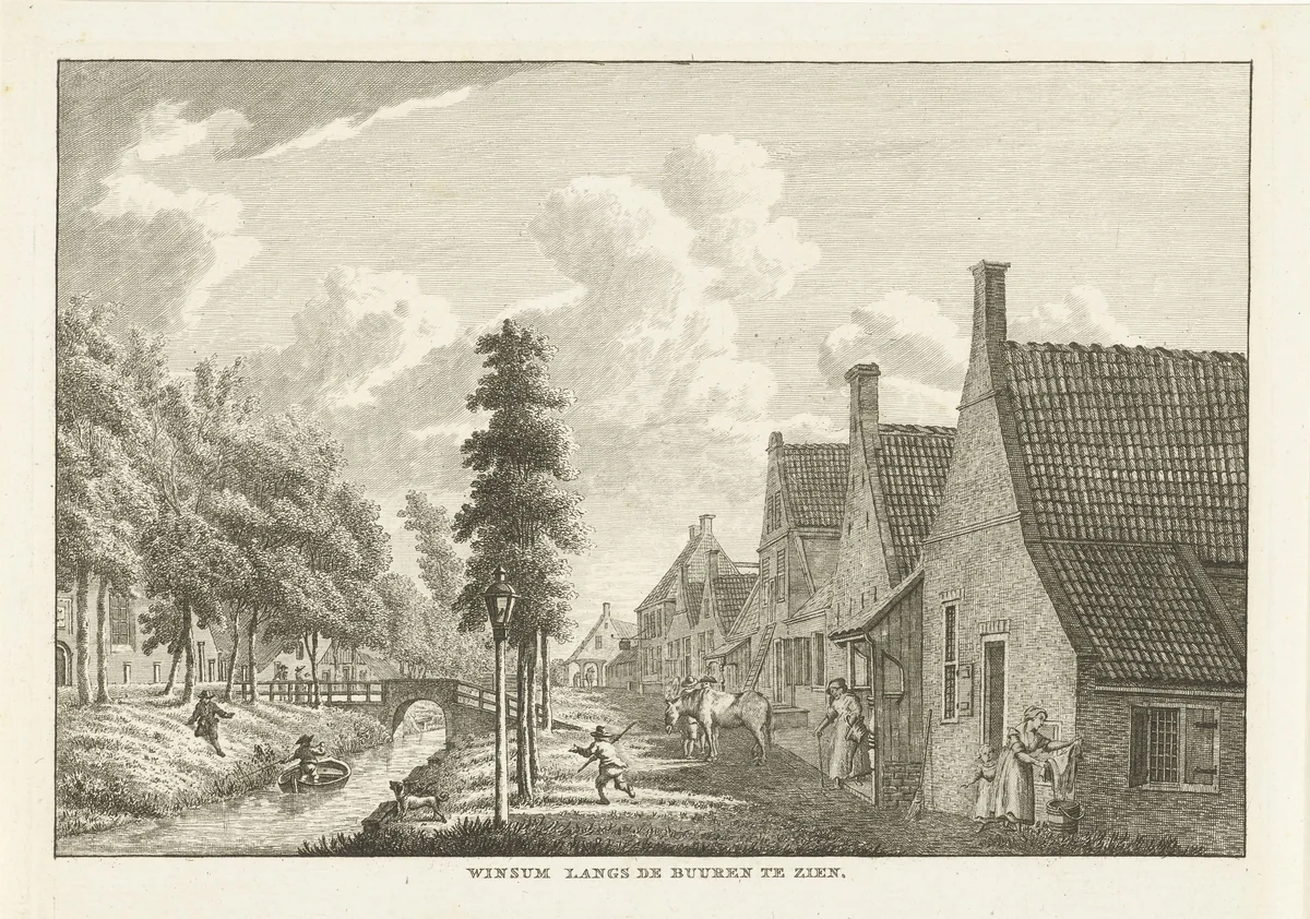 Dorpsgezicht te Winsum by Carel Frederik Bendorp, print, 1786-1792