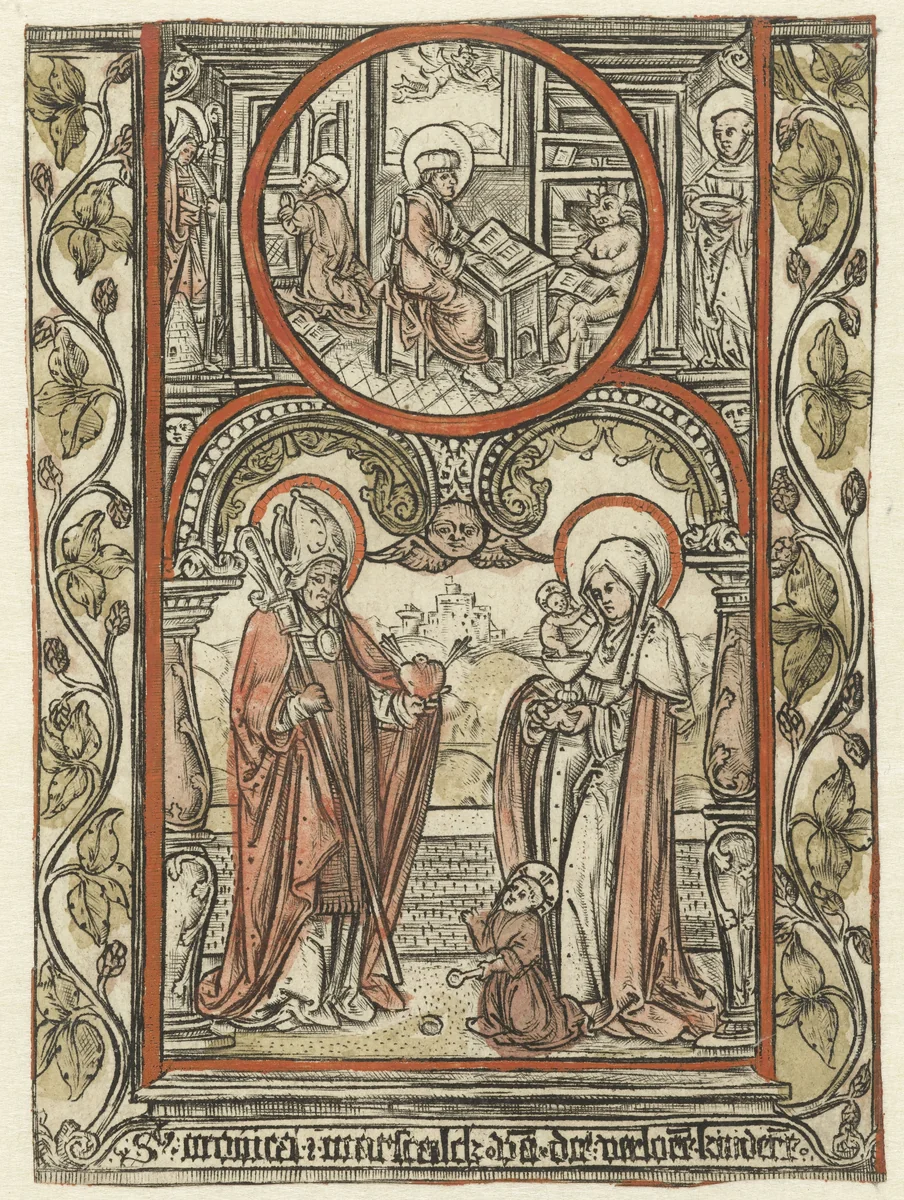 Heilige Augustinus en heilige Monica by Unknown, print, 1510-1530