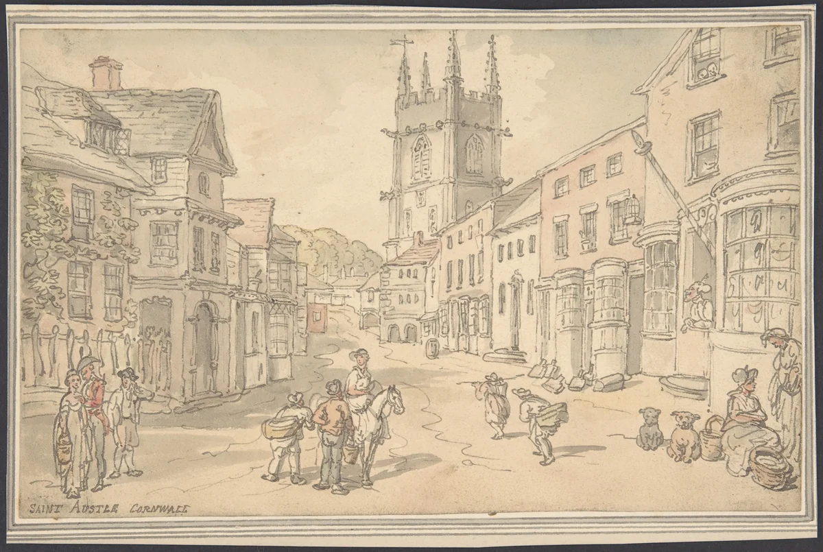 St. Austle, Cornwall by Thomas Rowlandson, drawing, 1780-1827