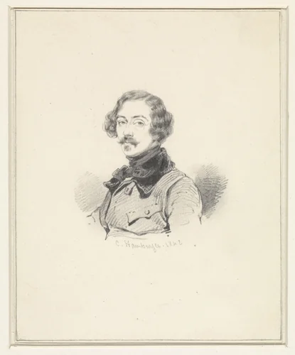 Portret van Ludovicus Antonius Carolus by Coenraad Hamburger, drawing, 1842