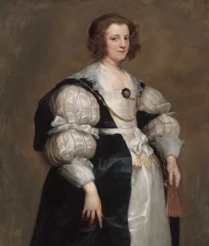 Lady with a Fan by Anthony van Dyck, painting, 1628