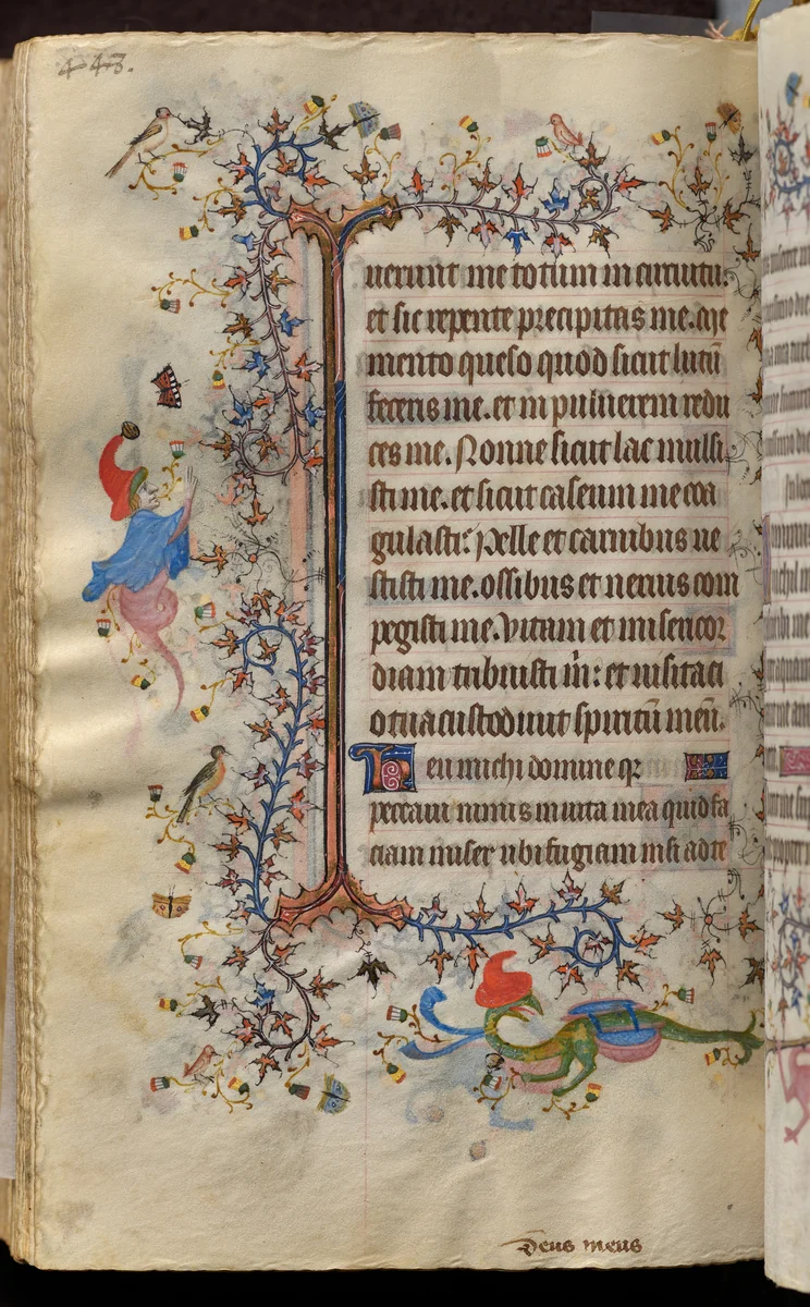 Hours of Charles the Noble, King of Navarre (1361-1425): fol. 218v, Text by Master of the Brussels Initials and Associates, book, 1400-1410