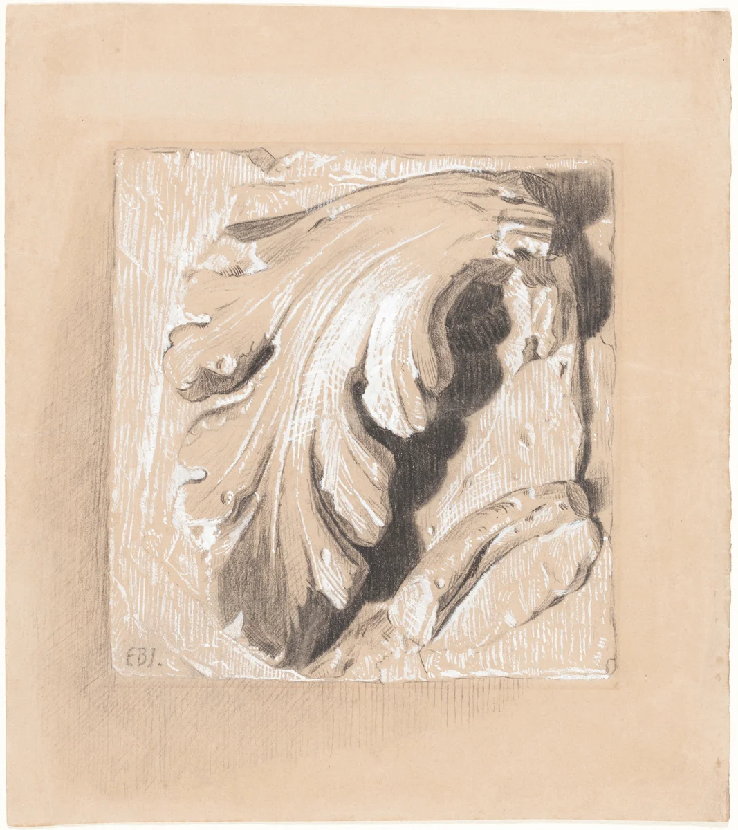 A Fragment from an Antique Frieze by Edward Coley Burne-Jones, drawing, 1833-1898