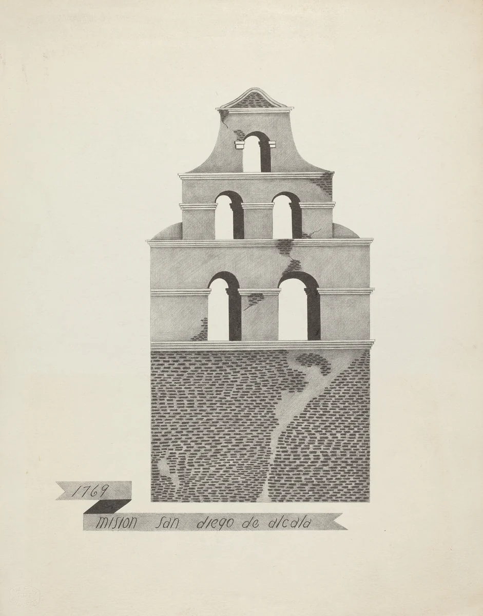 Mision San Diego de Alcala by James Jones, index of american design, 1935-1995