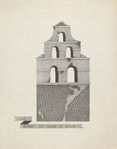 Mision San Diego de Alcala by James Jones, index of american design, 1935-1995