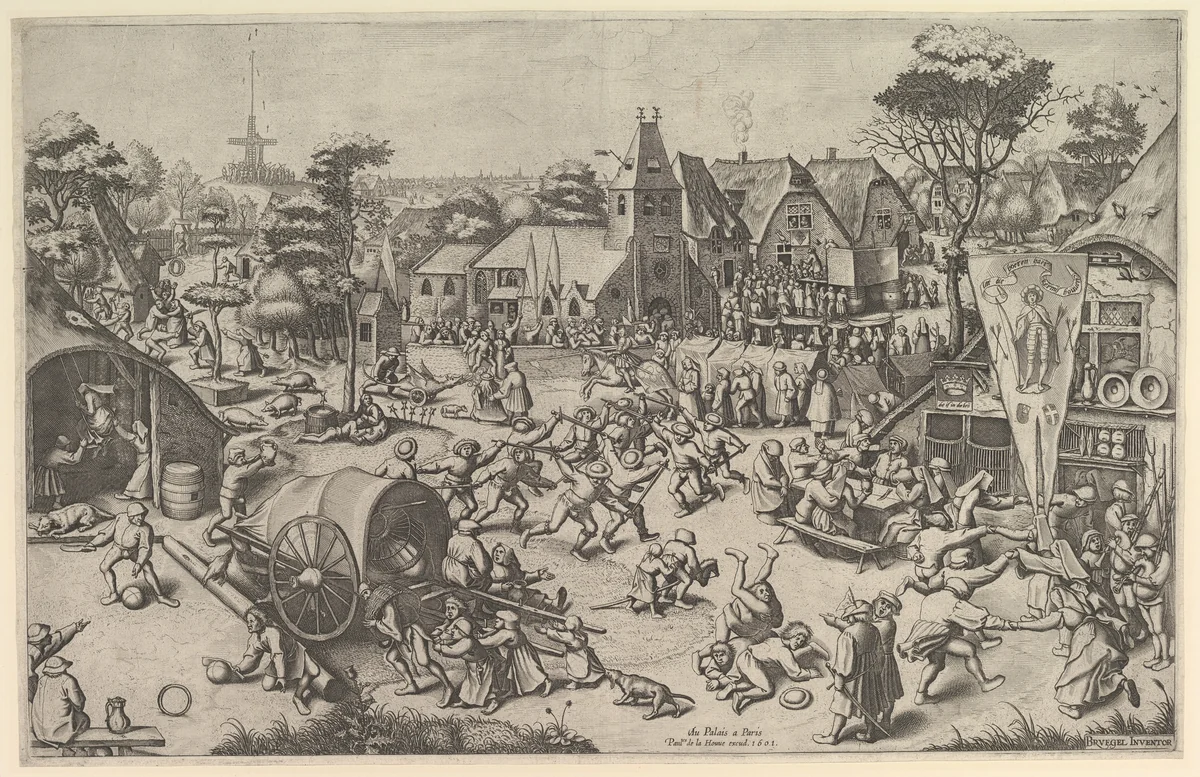 The Kermis of Saint George by Johannes van Doetecum, print, 1558-1601